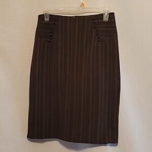 Elegant Brown Pinstripe Skirt